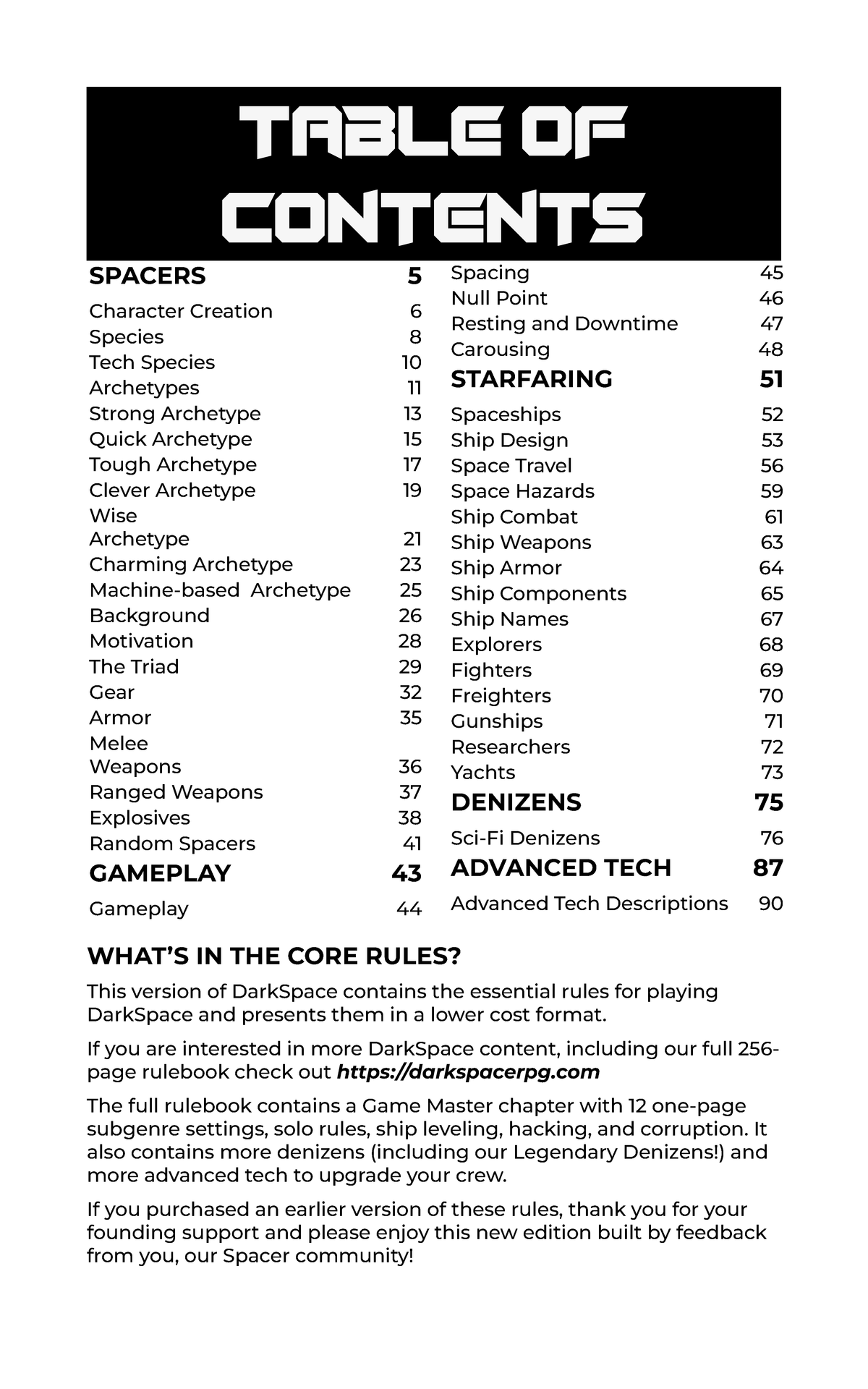 DarkSpace RPG Core Rules (Digital PDF)